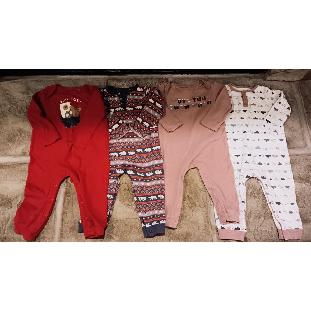 Dip Baby Footless Long Sleeve Pajama Lot Of 4 Size 12-18 mo